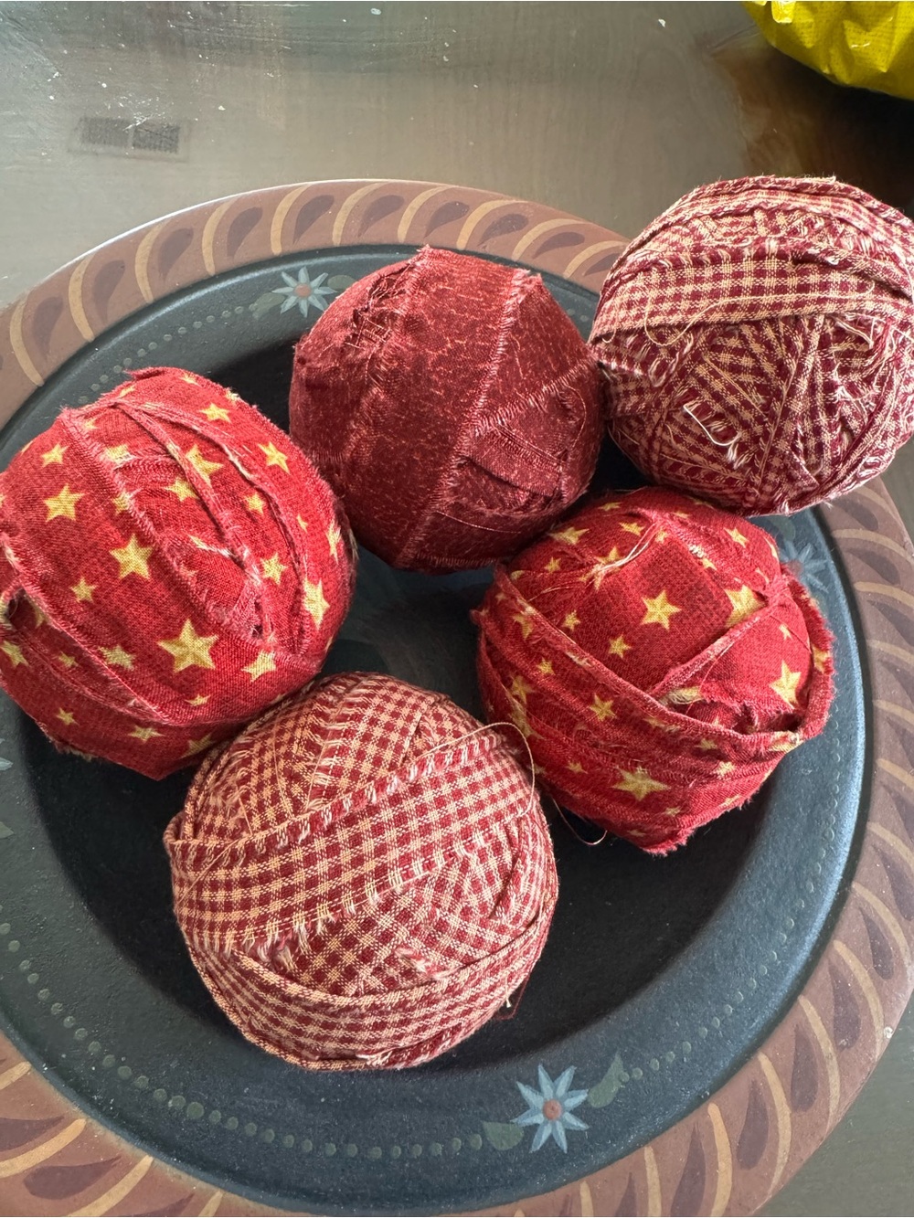 Decorative Fabric Balls - Rustic Home Holiday Accents